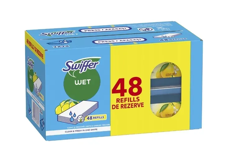 Swiffer mokre chusteczki do podłóg wkłady wymienne ściereczki cytryna 48szt