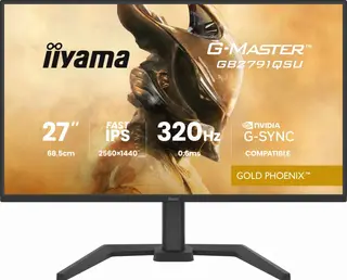 IIYAMA Monitor 27 cali GB2791QSU-B1 0.6ms, DP, 2xHDMI 2.1, 320Hz, Fast IPS, WQHD, 350 cd/m2, USB HUB x4