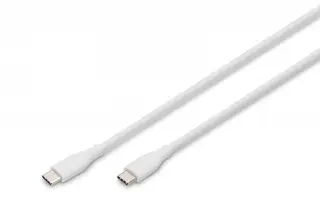 Digitus Kabel połączeniowy silikonowy USB-C - USB-C, USB 2.0 60W, 1m Biały