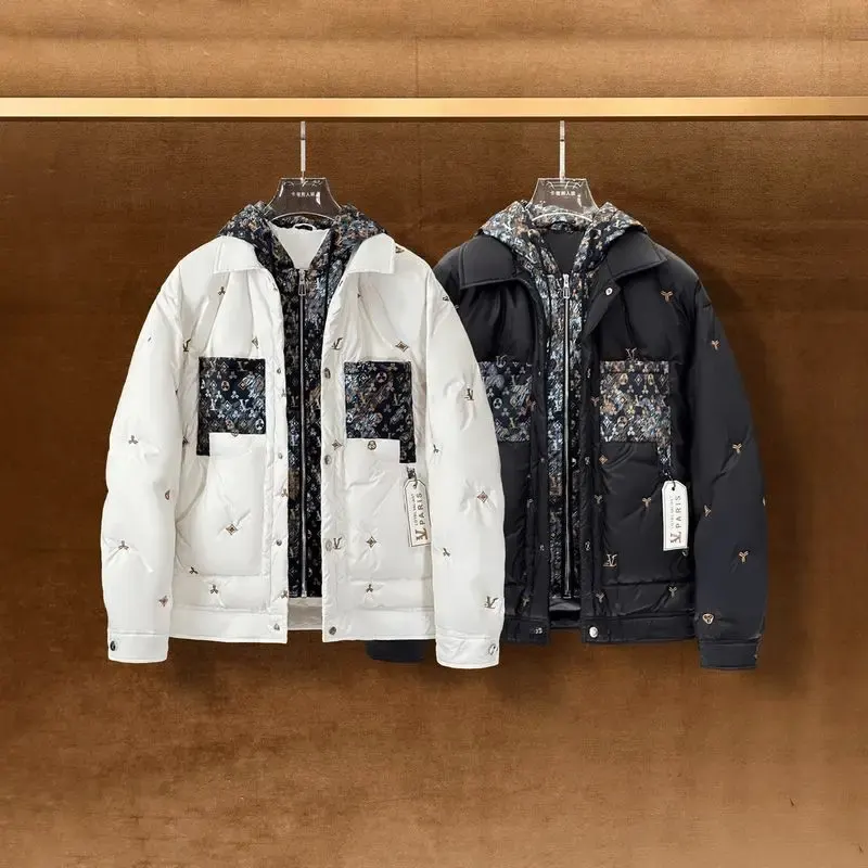 2025 White Duck Down Winter New Fashion Versatile Embroidered Logo Trendy Hooded Jacket