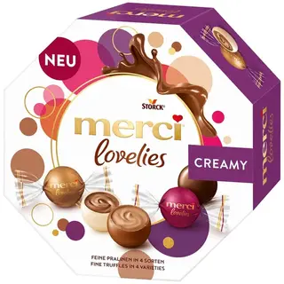 Praliny Merci Lovelies Creamy Bombonierka Czekoladki Mix Nadziewane 185g DE