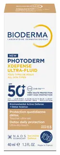 Bioderma Photoderm Xdefense Ultra-Fluid Ochronny Ultralekki Fluid Z Filtrem SPF50+ o Działaniu Detoksykującym Odcień 03 40ml