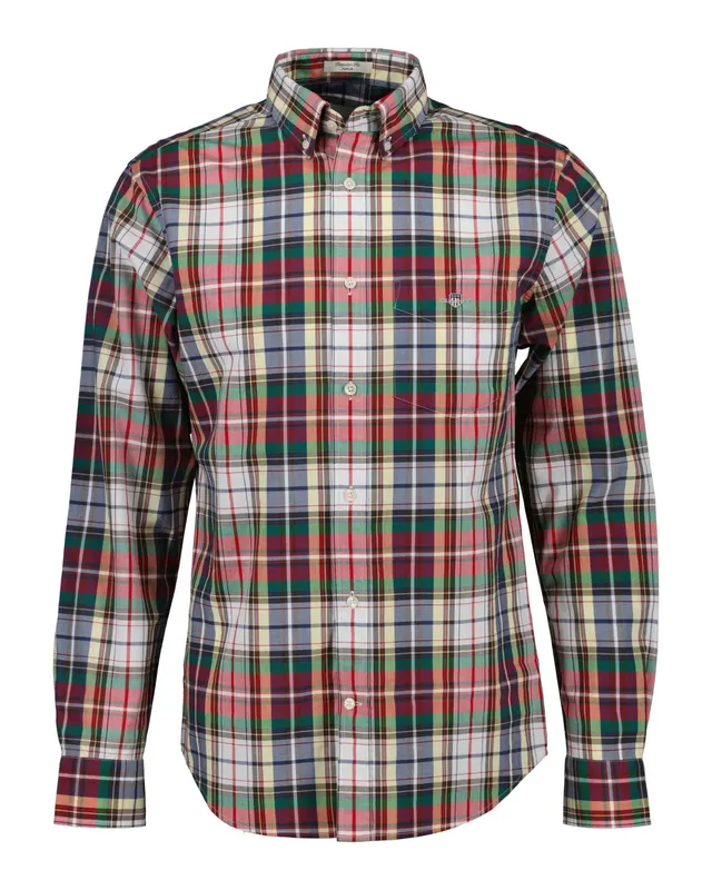 Gant Koszula Popelinowa Regular Fit W Kratę Tartan