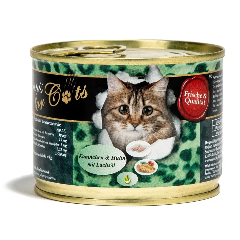 O’CANIS Królik i kurczak z olejem z łososia - mokra karma dla kota - 200g