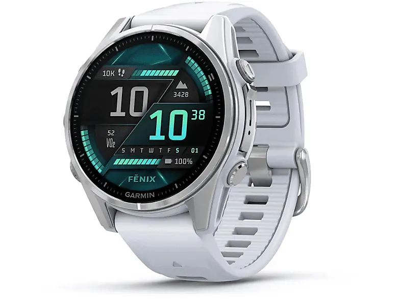 Smartwatch GARMIN fenix 8 43 mm Srebrny z paskiem silikonowym w kolorze Whitestone 010-02903-00