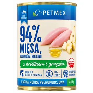 PETMEX z królikiem i gruszką - mokra karma dla psa - 400g