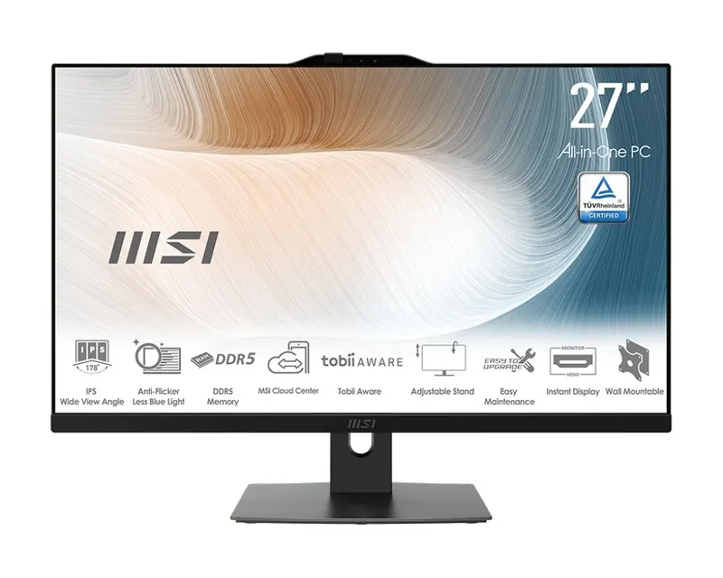 MSI Komputer AiO Modern AM272P 1M-845EU WIN11PRO/ICore7/16GB/1T/UHD/27 cali/Czarny