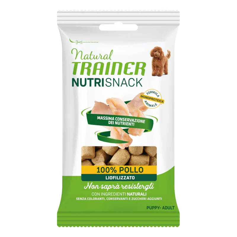 2 + 1 gratis! Natural Trainer Nutri Snack Puppy & Adult, liofilizowane kawałki, 3 x 20 g - Kurczak