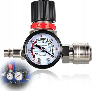 REGULATOR CIŚNIENIA DO SPRĘŻARKI POWIETRZNEJ Z MANOMETREM DO 175 PSI