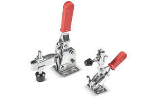 Docisk szybkomocujący pionowy z przylgą poziomą oraz wertykalnym dociskaczem Ht-140mm, F1-120kg