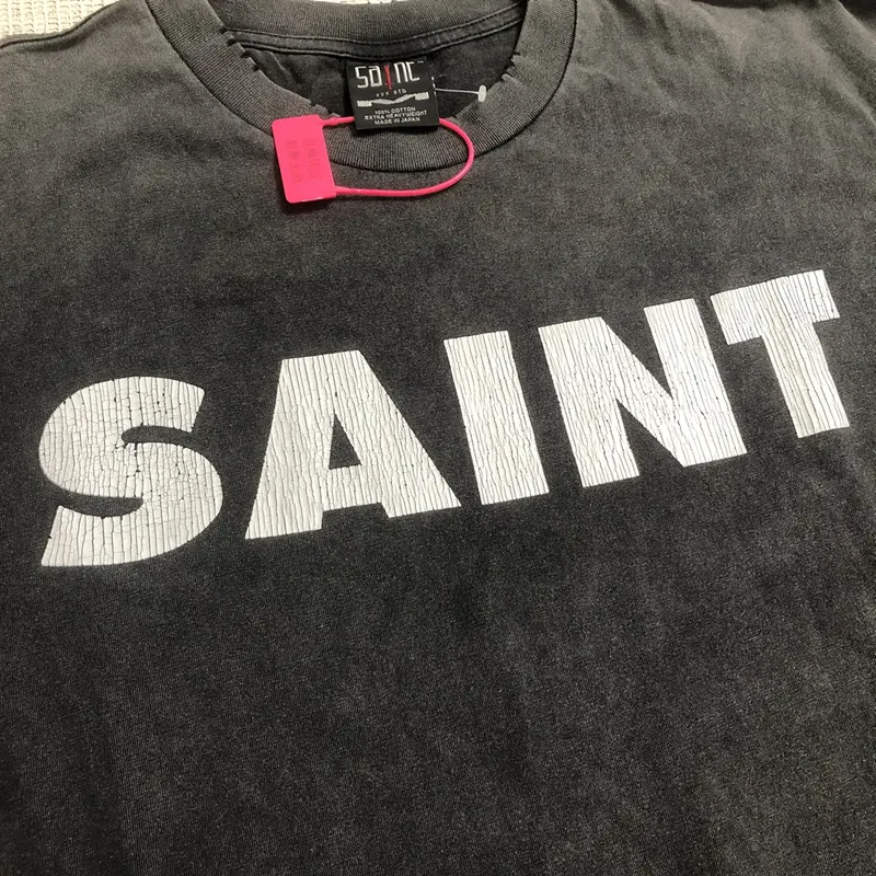 Best Quality Streetwear SAINT OF MICHAEL Vintage Long Sleeves Tee Casual Loose Oversize Cotton Tops T Shirt For Men
