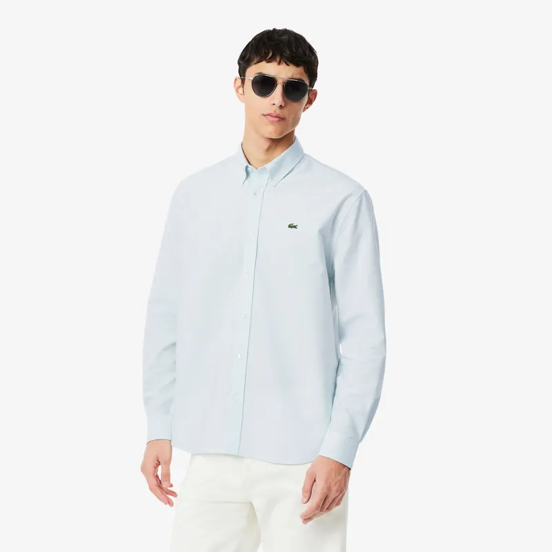 Lacoste Koszula Oxford Regular Fit Męskie Niebieski