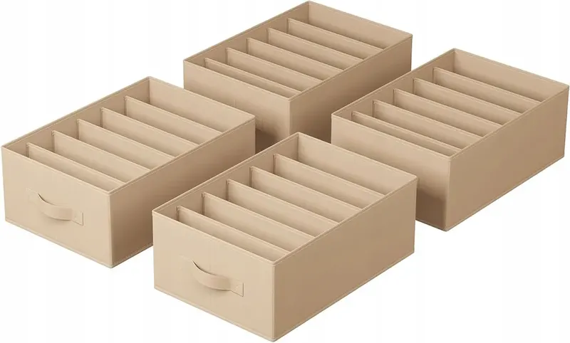 ZESTAW ORGANIZER Z 6 PRZEGRÓDKAMI 4 SZT NA SPODNIE I UBRANIA RUS009K01