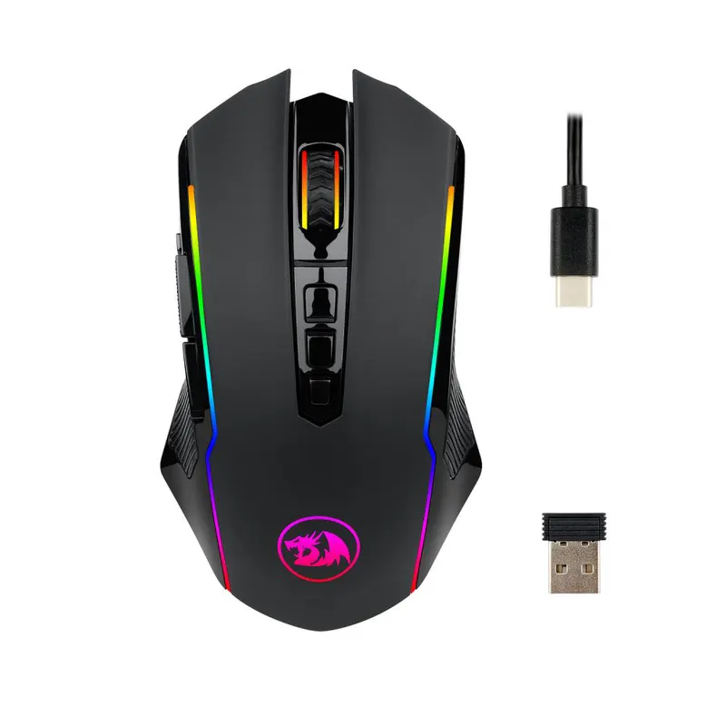 Mysz gamingowa Redragon M910-KS RANGER LITE RGB 2.4G bezprzewodowa/przewodowa z podwójnym trybem, 8000 DPI i przyciskami szybkiego ognia – czarna