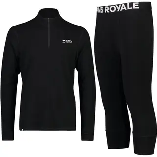 Zestaw Mons Royale Cascade 1/4 Zip/3/4, męski, czarny