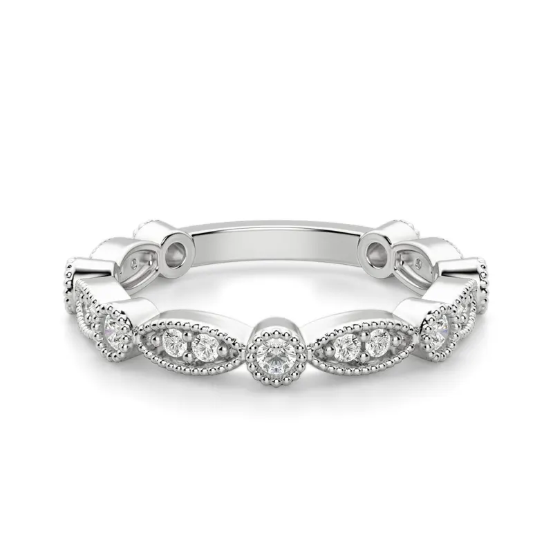 Obrączka Ślubna Infinite Love Laboratoryjny Diament 585 Białe Złoto (14K)