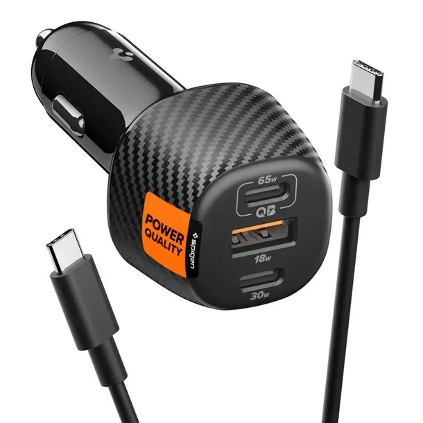 Spigen Essential EV1133 - Ładowarka samochodowa 2x USB-C PD & USB-A QC3.0 1
