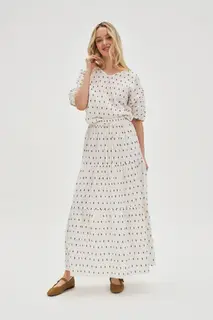 Bawełniana spódnica maxi biała