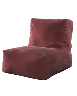 Pufo-fotel Poppy kolor czerwony tkanina połyskliwa, welwetowa
