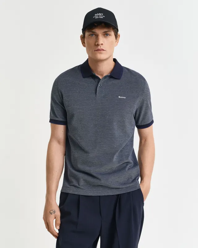 Gant Koszulka Polo Męska Z Krótkim Rękawem Regular Fit Granatowa
