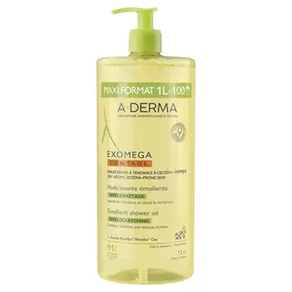A-DERMA EXOMEGA CONTROL OLEJEK EMOLIENTOWY DO MYCIA CIAŁA I KĄPIELI 1000 ML