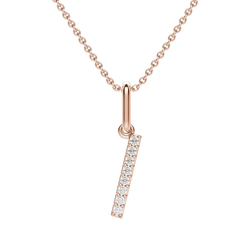Wisiorek Litera "I" Laboratoryjny Diament 585 Różowe Złoto (14K)