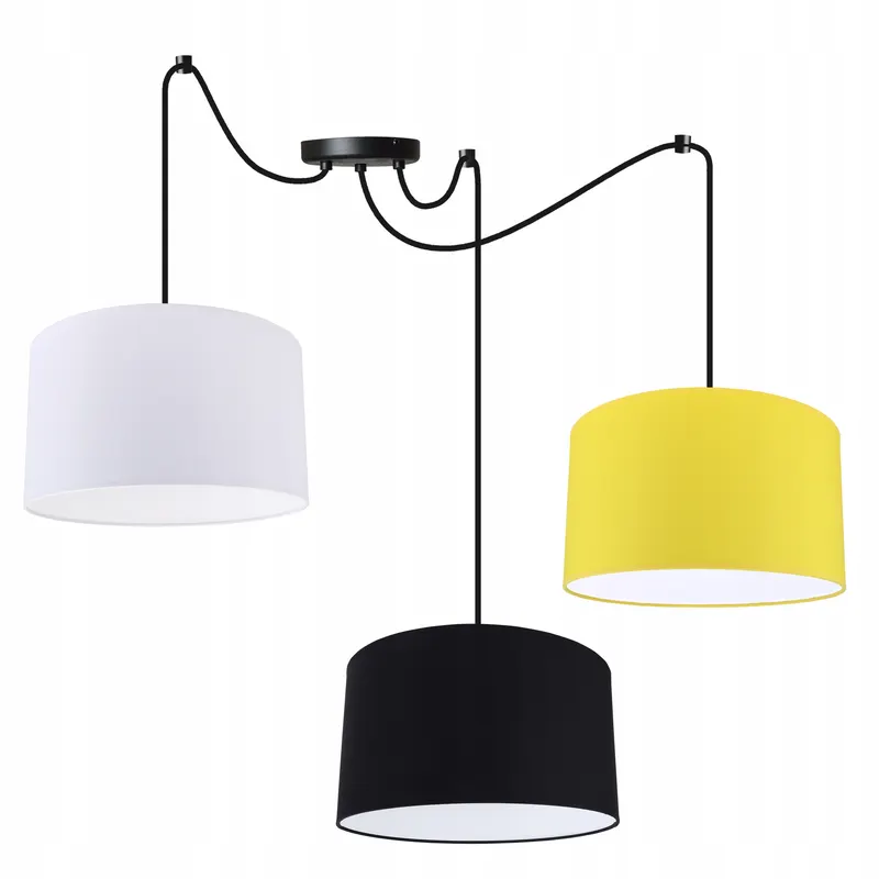 Lampa Sufitowa Wisząca Żyrandol Potrójna Pająk Abażur Do Sypialni Pokoju