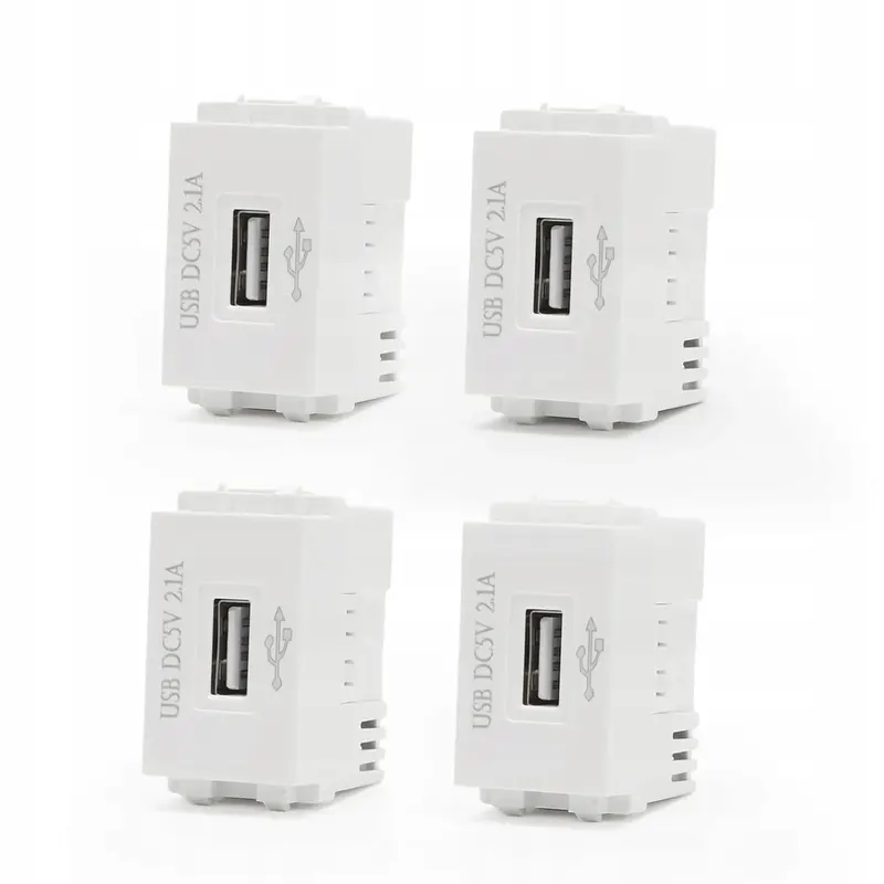 MODUŁ ZASILANIA USB 5V 2,1A GNIAZDO 220V ADAPTER PRZEŁĄCZAJĄCY ZESTAW 4SZT