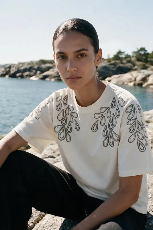 T-shirt z bawełny biały