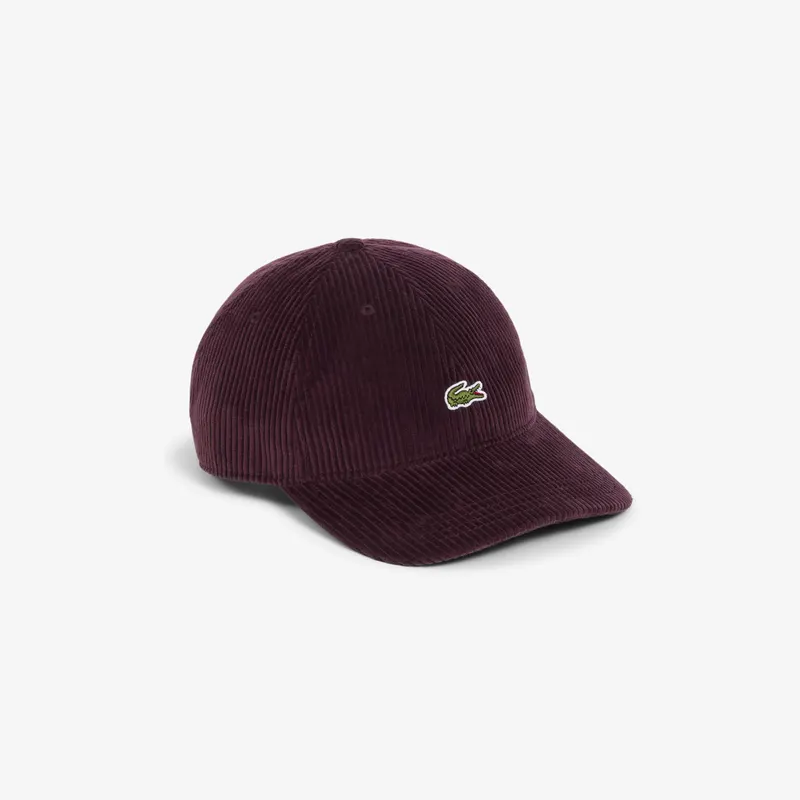 Lacoste Bawełniana Czapka Welurowa Bordowa