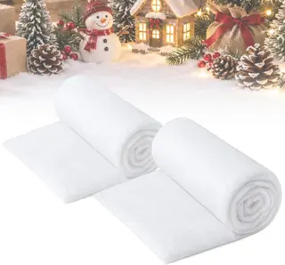 Sztuczny śnieg mata śnieżna 2 rolki 80 x 300 cm biała dekoracja świąteczna