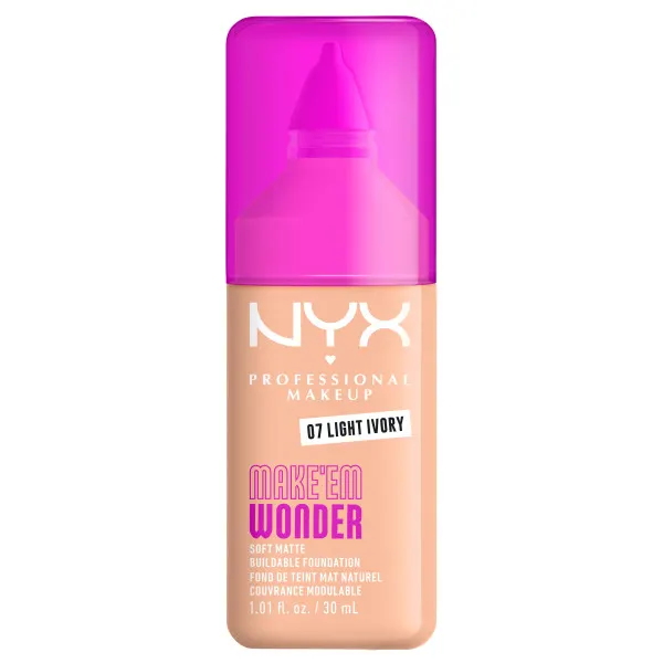 NYX Professional Makeup Make 'EM Wonder Kryjący Podkład do Twarzy 07 Light Ivory