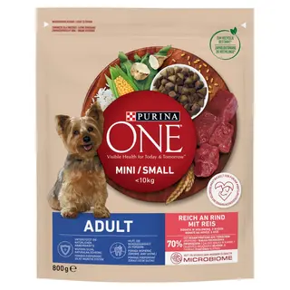 PURINA One Mini Adult bogata w wołowinę z ryżem - sucha karma dla psa - 800 g