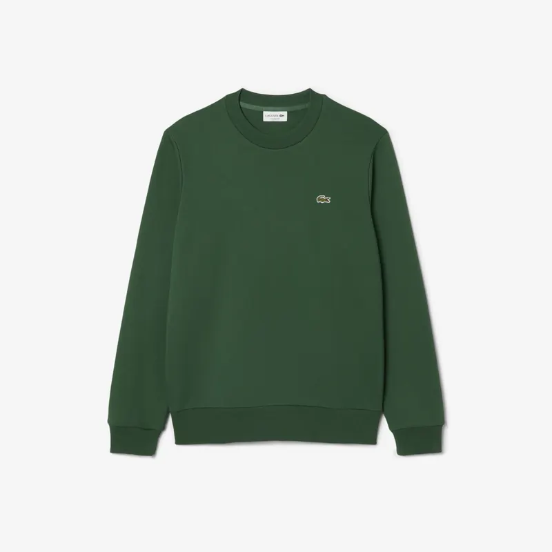 Lacoste Bluza Z Polaru Klasyczny Krój Zielona Męskie Zielony