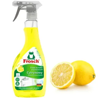 FROSCH Cytrynowy środek do kabin prysznicowych odkamienia usuwa kamień 0,5l