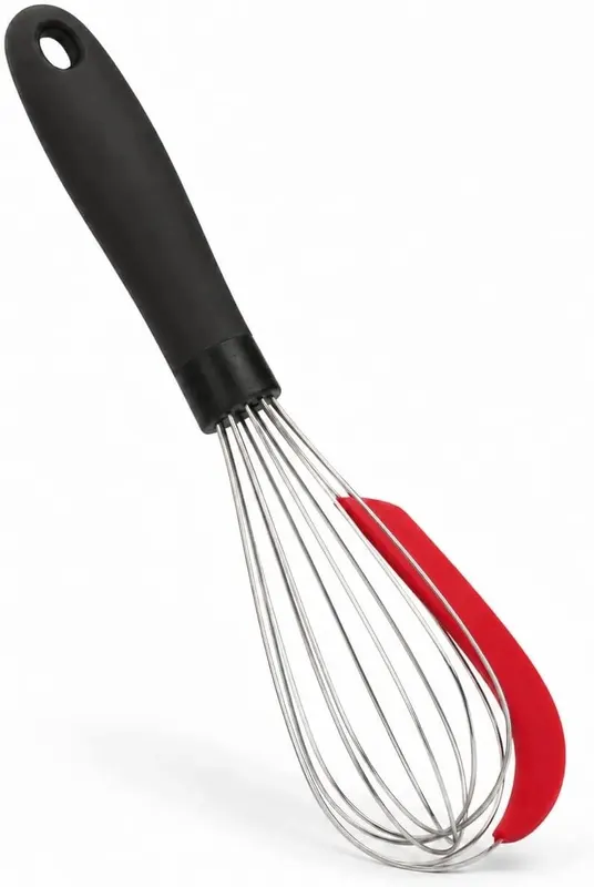 TRZEPACZKA 30 CM Z SILIKONOWYM SKROBAKIEM CZARNA STAL