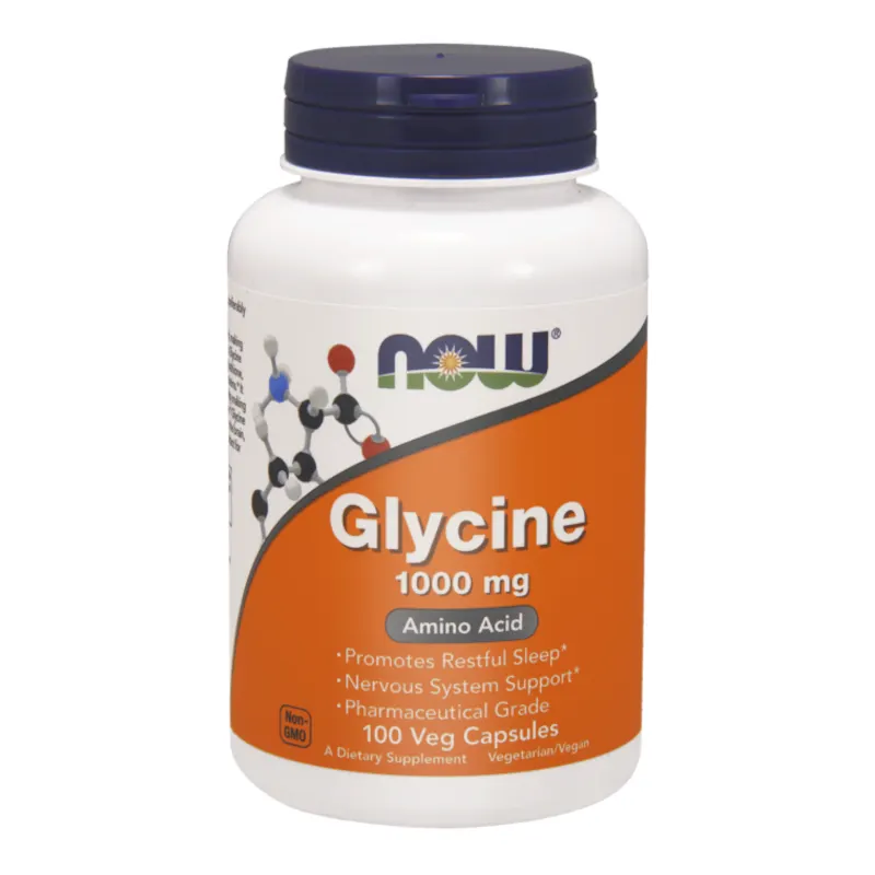 Aminokwasy Glicyna Now Foods Glycine 1000mg 100vkaps
