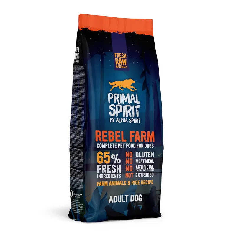 PRIMAL SPIRIT by Alpha Spirit 65% Rebel Farm - sucha karma dla psa - 12kg