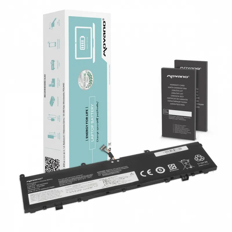 Movano Bateria L17C4P72 L17M4P72 Lenovo ThinkPad P1 X1 Extreme 1st 2nd Gen 01AY969 - 4960 mAh (76 Wh)