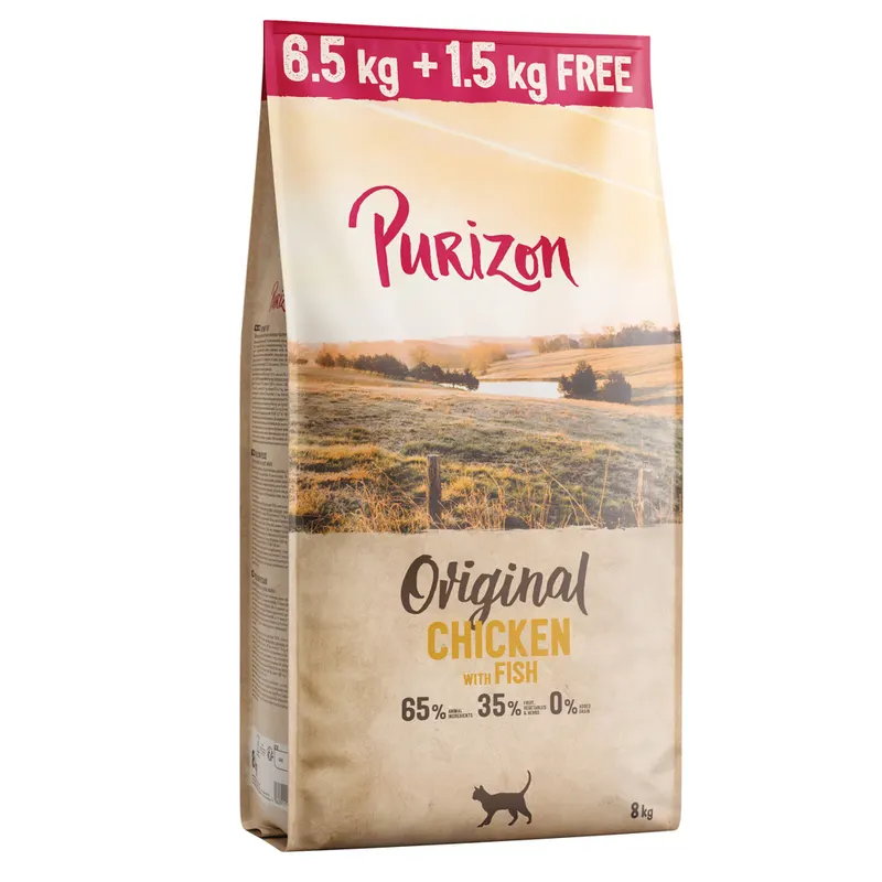 6,5 kg + 1,5 kg gratis! Purizon Adult, karma sucha dla kota, 8 kg - Kurczak i ryba – bez zbóż (NOWA RECEPTURA)