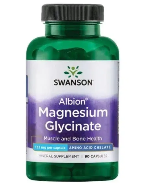 MAGNEZ GLICYNIAN SWANSON MAGNESIUM GLYCINATE ALBION 133mg 90 Kaps