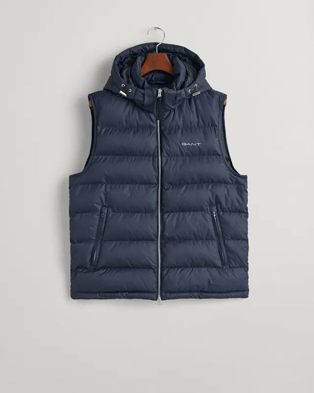 Gant Bezrękawnik Męski Z Kapturem Regular Fit Granatowy