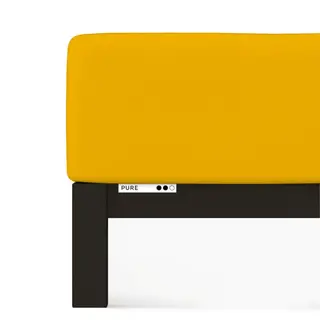 Prześcieradło Schlafgut Pure | 140x190-160x220 cm | Żółty Deep | -160x220 - L (196) bawełna