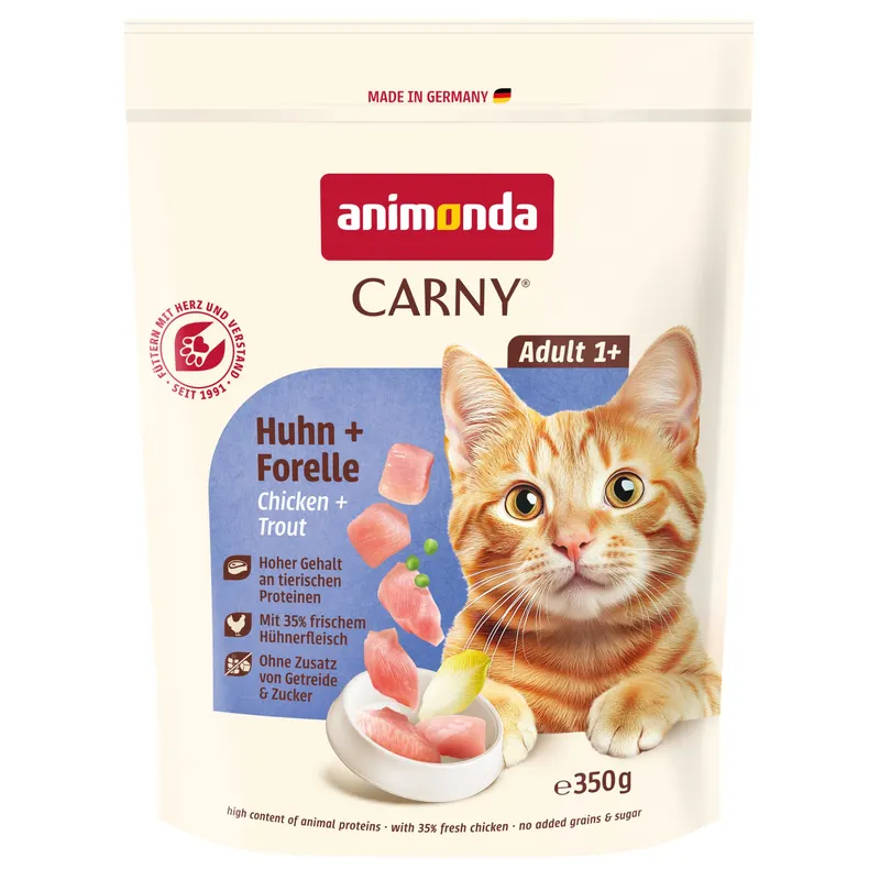 animonda Carny Adult, kurczak z pstrągiem - 350 g