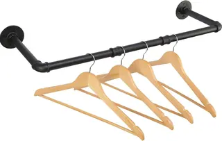 Wieszak na ubrania 70 cm industrialny drążek rurowy czarny na ścianę