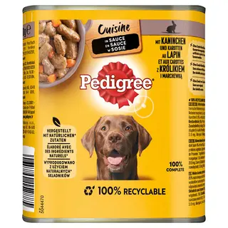 Pedigree Classic, 12 x 800 g - Królik i marchew w sosie