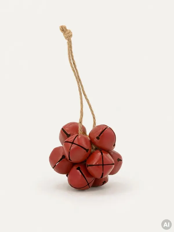 Zawieszka BEELO kula z metalowych dzwonków czerwona 8 cm
