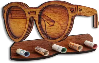 Koperta na pieniądze prezent okulary drewnopodobne