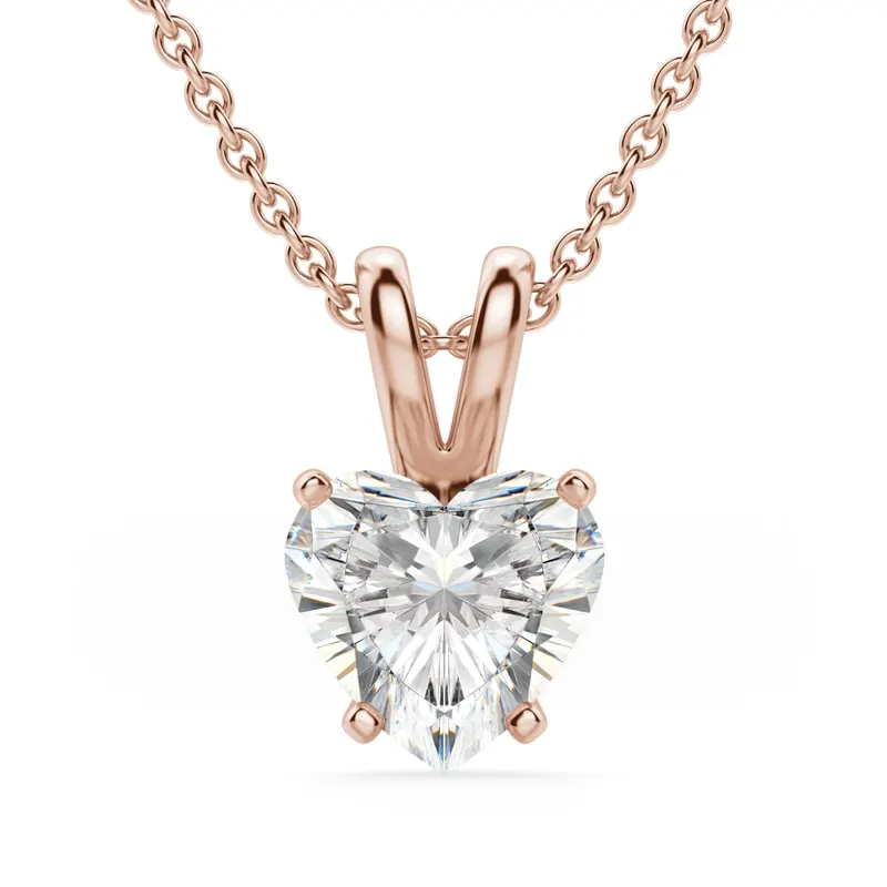 Wisiorek Basket Set Serce 2.00 kt Laboratoryjny Diament 585 Różowe Złoto (14K)