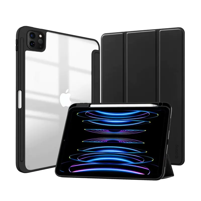 CRONG Etui PrimeFolio do iPad Air 11 (2026-2024) iPad Air 10.9 (5-4 gen.) iPad Pro 11 (2022-2021) czarne/przezroczyste